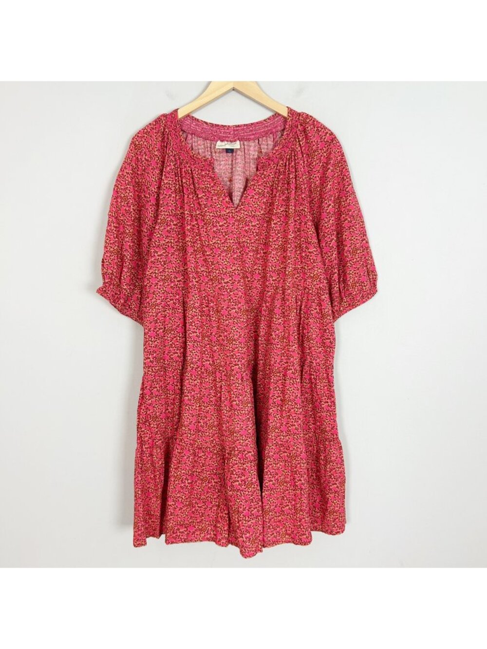 Women's Tiered Babydoll Swing Dress Floral Transition Summer Fall Size Medium